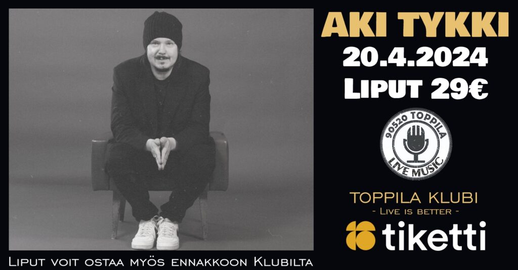 Aki Tykki Toppila Klubilla huhtikuussa 2024
